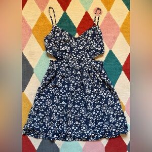 Abercrombie & Fitch Navy Sundress with Side Cutout Detail - Size 4